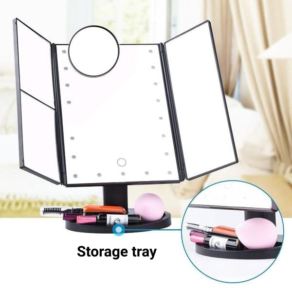 Folding Mirror with LED Lights
