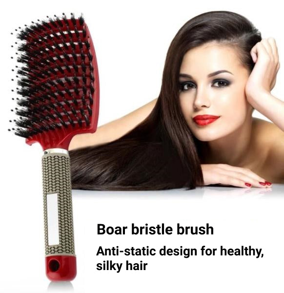 Detangling Boar Hair Brush For Fine And Fragile Hair