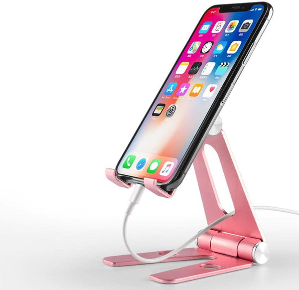 Folding and rotating support for phone or tablet