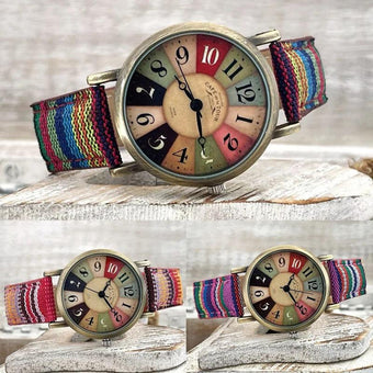 Multicoloured Rainbow Pattern Watch